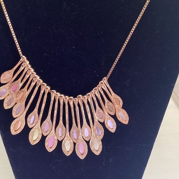 LOGO Brand Goldtone Multi-Color Faceted Crystals Necklace - Picture 6 of 9